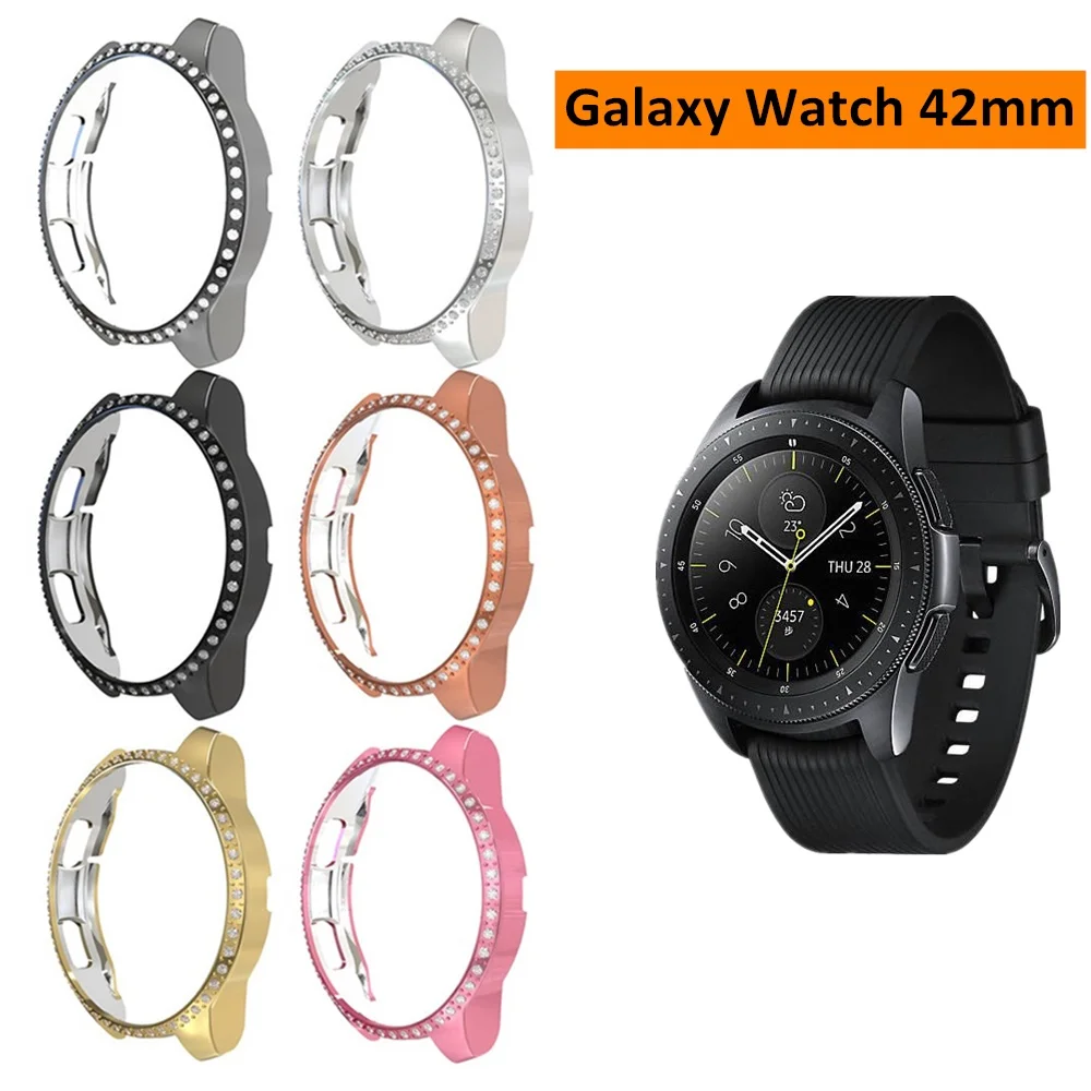 Алмазное средство защиты ПК чехол для samsung Galaxy Watch 46 мм/42 мм Блестящий Защитный чехол с кристаллами противоударный чехол-бампер аксессуары