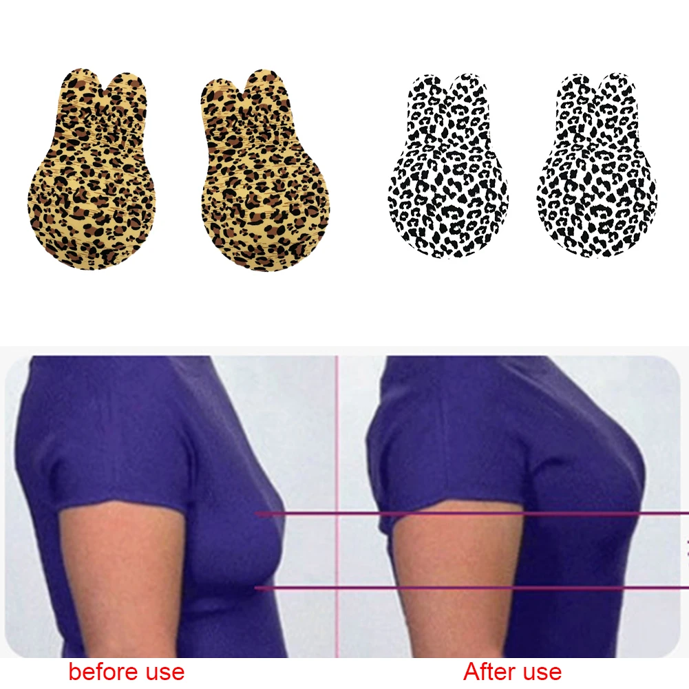 1 Пара Leopard лепестки усилитель силиконовая наклейка на грудь эргономичная грудь лифтинг ниппель крышка Клубная одежда с кроличьими ушами невидимая