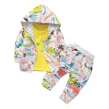 

Kids Spring Autumn Clothes Boy Children Gentleman Hooded Jacket+Tops+Pants 3Pcs Children Boy Clothes Set Party Cartoon Outfits
