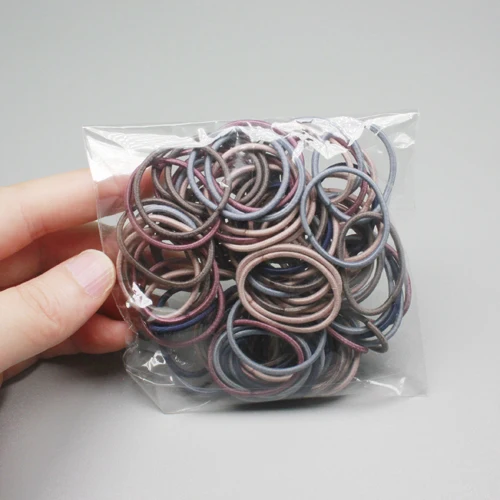 Big 2.5cm - OPP 100 шт./компл. мульти Цвет крошечные девушки Карамельный цвет резинки для волос без складок ленты объемные эластичные резинки для волос аксессуары FQ002 - Цвет: Big 2.5cm - OPP