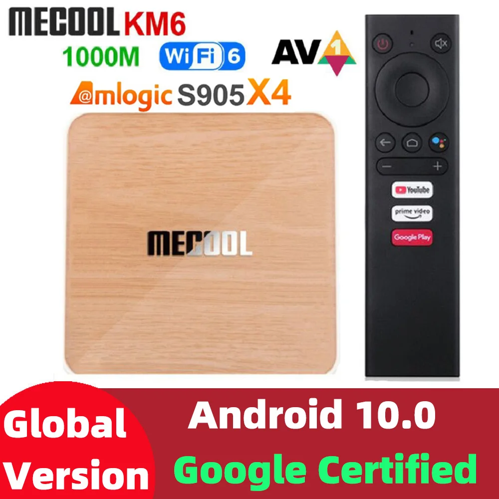 Mecool KM6 Deluxe edition ATV Amlogic S905X4 Smart Android 10 TV Box 4GB 64GB 2.4G/5G WiFi 4K Set Top Box KM6 Classic 2GB 16GB