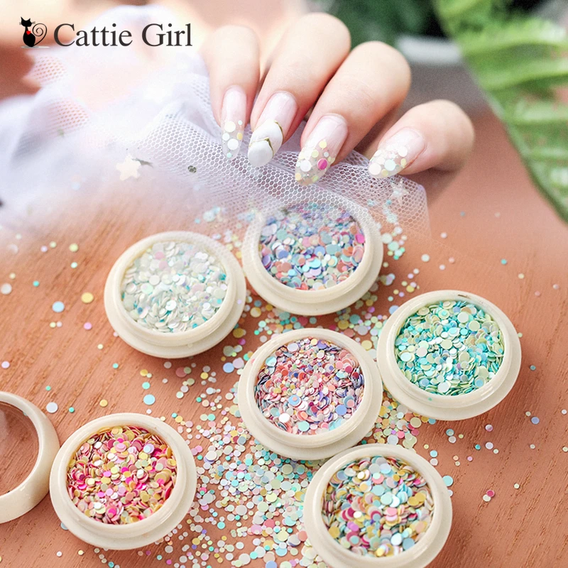 

1 box Candy Round Nail Sequins Japanese Nail Design Colorful Sugar Decoration Dots Summer Cute Holographic Nail Art Accessories