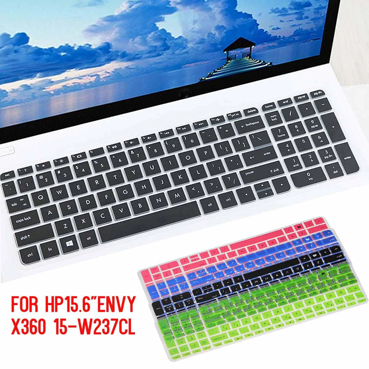 

SSKYEE Standard English Laptop Keyboard Skin Film Cover Protector Keyboard Sticker Layout For HP 15.6'' Inch x360 15-W237CL