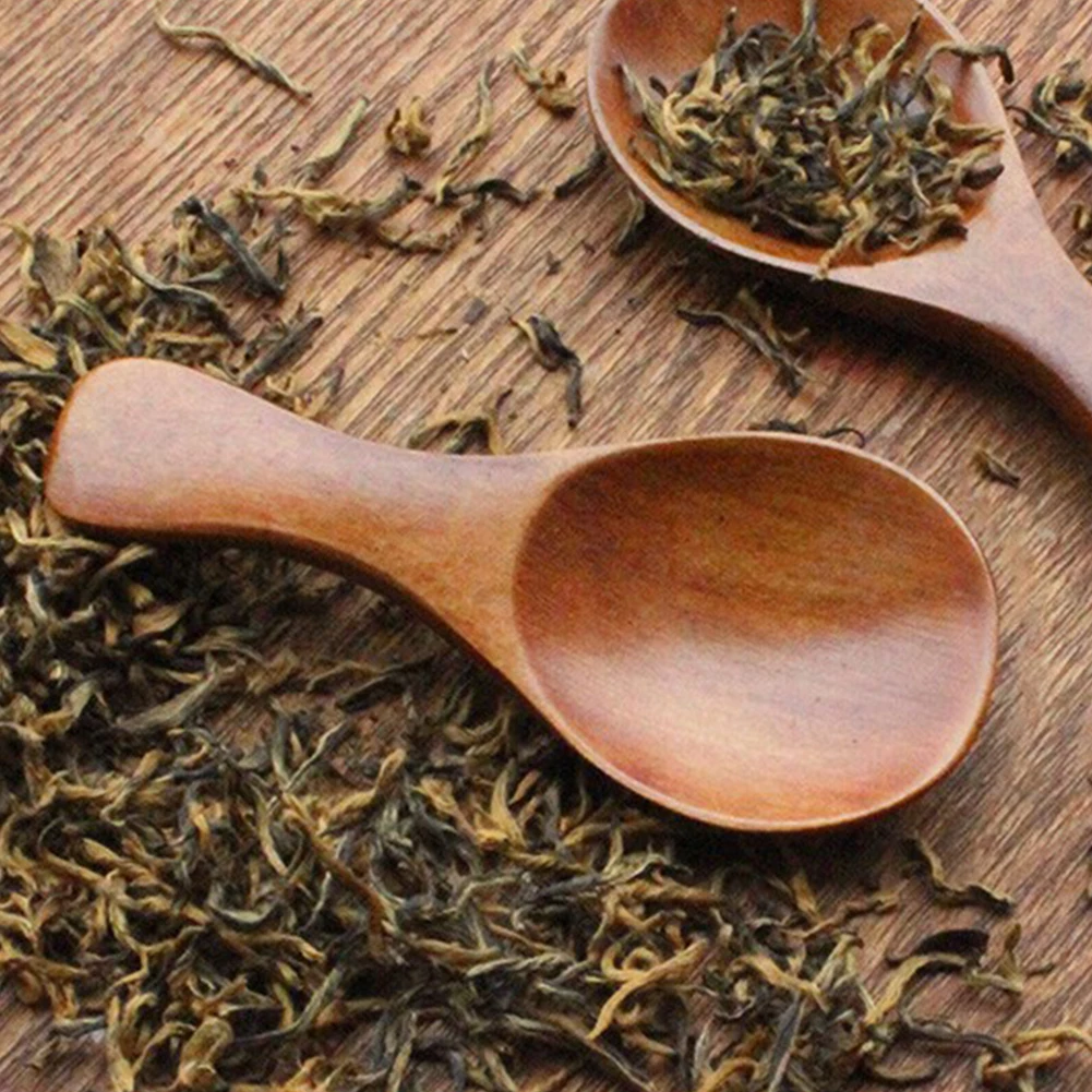 

1Pc Wooden Mixing Spoon Natural Wood Small Little Mini Spoon Scoop Honey Coffee Condiment Salt Sugar Tea Spoon 8*3.3cm