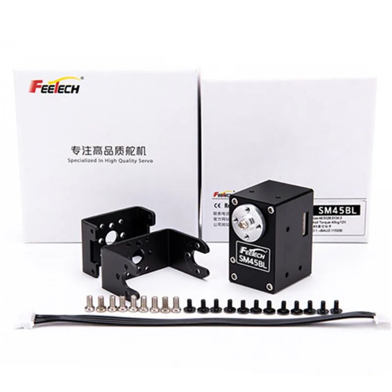 Feetech SM45BL 45 кг Магнитный код RS485 двойной вал с кронштейном Modbus RTU бесщеточный сервопривод последовательной шины 24 В для Diy бионического робота