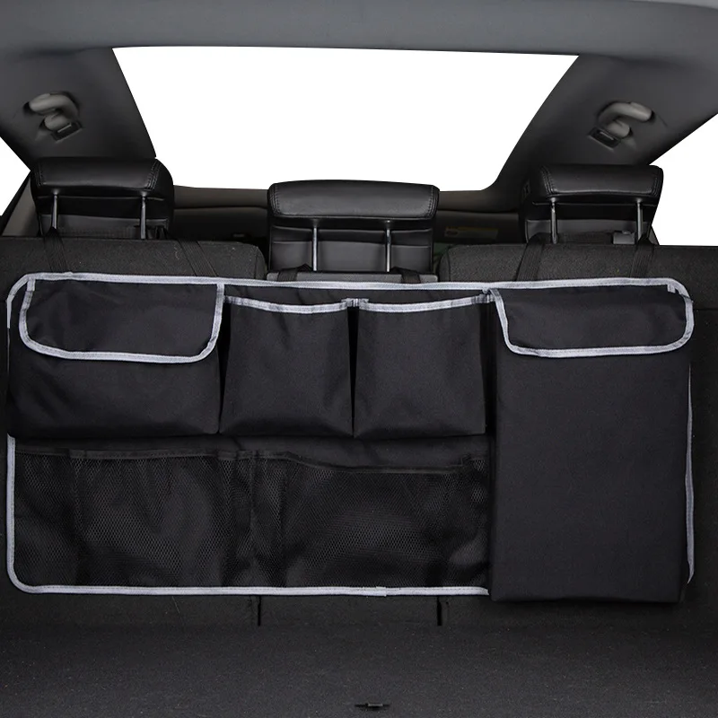 Car Rear Seat Back Storage Bag Auto Trunk Backseat Waterproof Net in the Trunk  Organizer Stowing Tidying Interior Accessories
