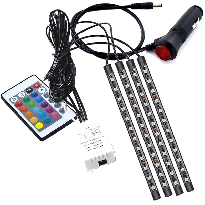 fog light for car Car Interior Foot Floor Decoration Bulbs Atmosphere Lights RGB LED Strip Lamp USB Wireless Remote Music Control Multiple Modes rear fog lights Car Lights