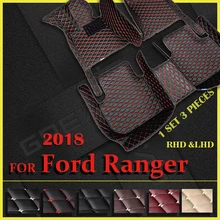 Dywaniki samochodowe dla Ford Ranger 2018 niestandardowe auto plastry do stóp dywan samochodowy tanie tanio CREATROAD z włókien syntetycznych CN (pochodzenie) Maty i dywany Protect the car floor FTRGJ51