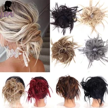 LUPU грязный шиньон резинка для волос для женщин синтетический шиньон для создания прически высокотемпературное волокно черный коричневый