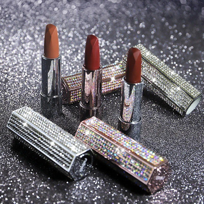 

Starry Diamond Shinny Lipstick Matte Waterproof Long lasting Moisturizing Velvet Lip Makeup Silky Touch Smooth Sexy Lip Cosmetic