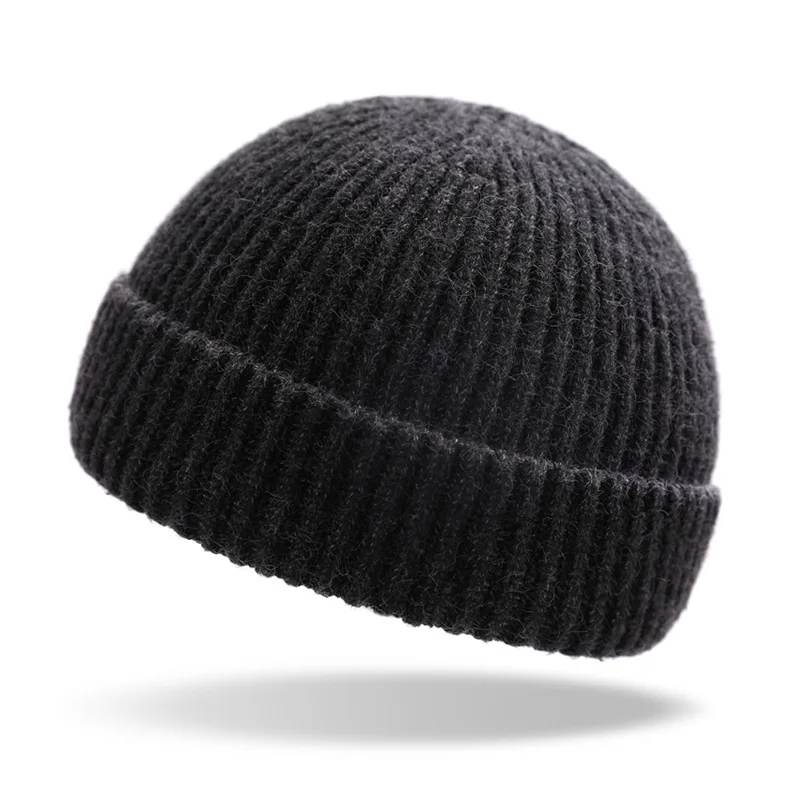 Deep Hemp Gray Осенняя и зимняя шапка унисекс, теплая шерстяная вязаная шапка для мужчин, для отдыха, переносная шапка с черепом, Женские Ретро шапочки, зимняя шапка, женская шапка - Цвет: Deep Hemp Gray