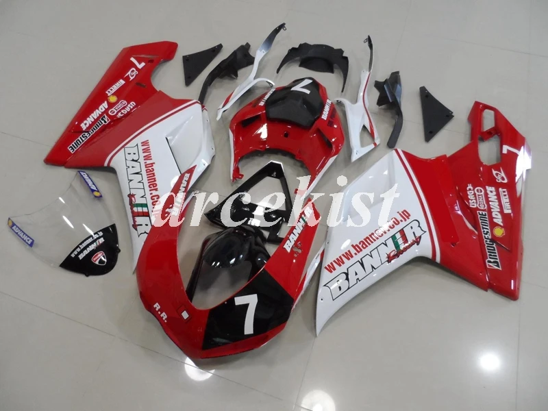 Инъекций ABS Полный обтекатели комплект подходит для поездок на мотоцикле DUCATI 848 evo 1098 1198 1098S 2007 2008 2009 2010 2011 2012 тела комплект одежды с цифрами 21