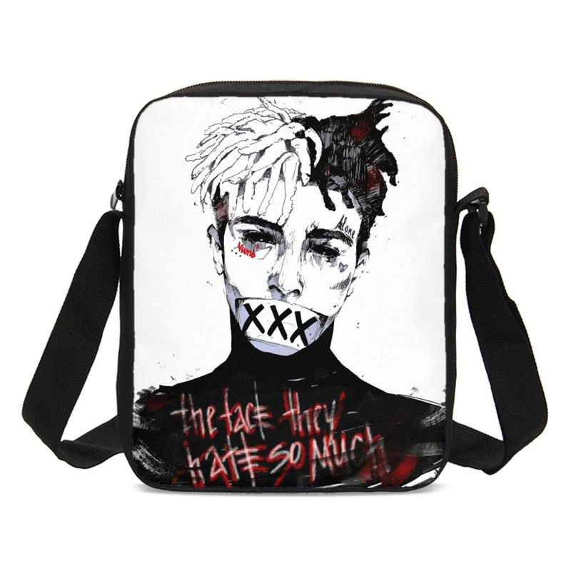 XXXtentacion/сумки-мессенджеры для мальчиков; сумки с принтом героев из мультфильма «рэп»; детские дорожные сумки; детские сумки на ремне; сумки на плечо