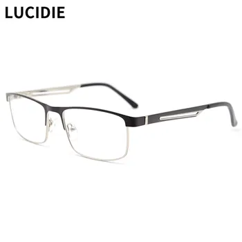 

LUCIDIE 2020 Fashion New Men Eyeglasses Square Metal Glasses Optical Frame Classic Anti Blue Ray Eyewear Clear Lens Spectacles