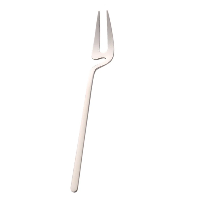 A4 Stainless Steel European Style Simple Coffee Spoon Dessert Fork Long Handle Dessert Camping Spoon - Цвет: A4