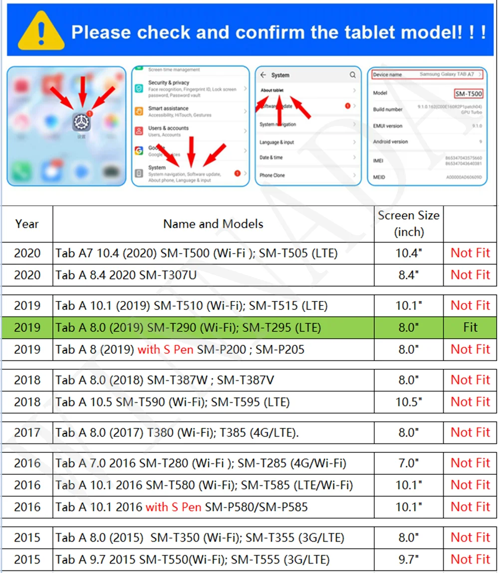 Чехол для Samsung galaxy Tab A 8 0 2019 SM T290 T295 T297 портативный ударопрочный чехол из ЭВА на