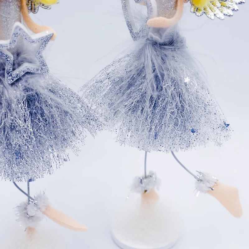 Christmas Doll Figurine Ornaments Holiday Gift Decorations Angel With Clear Crown Decorative