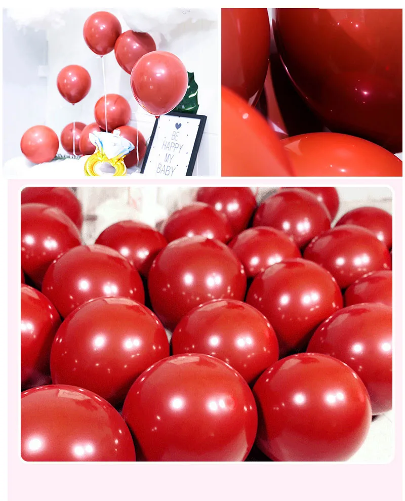 20 шт./компл. двойной Слои на день рождения воздушные шары для украшения День Святого Валентина и Свадебная вечеринка поставки Baby Shower красными воздушными шарами