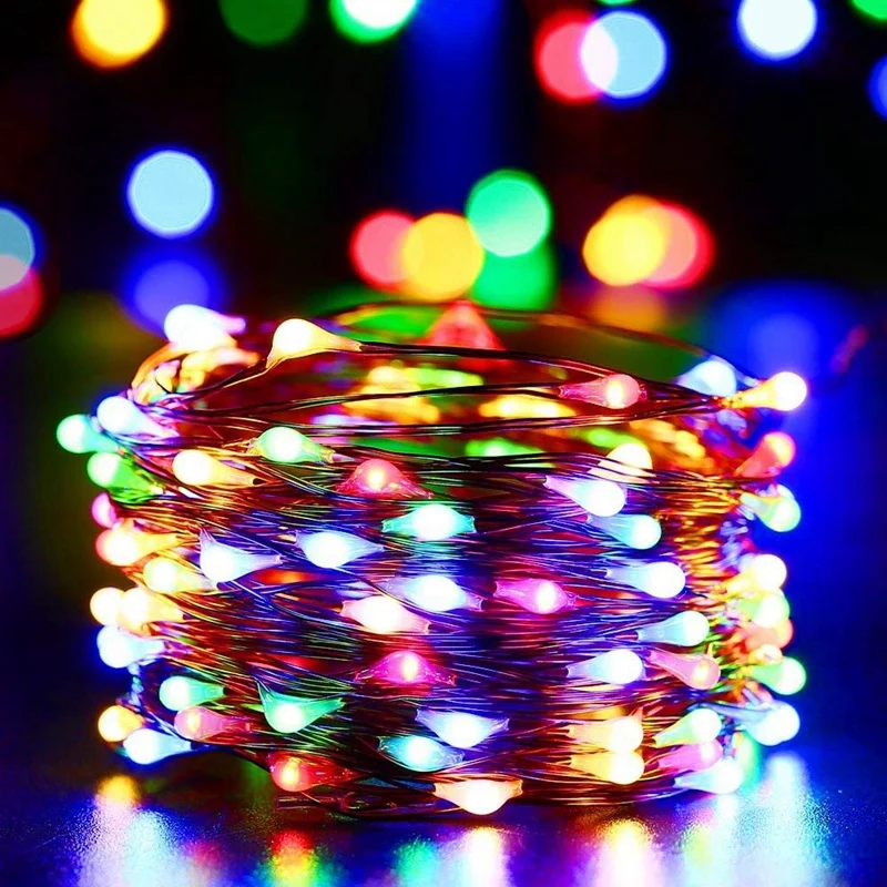 Топ-солнечные гирлянды 72Ft 200LED питание гирлянды с 8 режимами освещения Водонепроницаемый медный провод огни для сада патио L