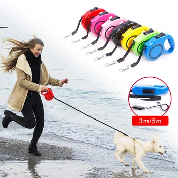 

2020 New multiple colour 3 Meter/5 Meter Auto Retractable Dog Leash Portable Pet Puppy Traction Rope Walking Lead Leash