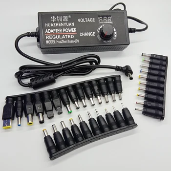 

Adjustable AC to DC switch 12-24V 5A Universal power adapter display screen voltage Regulated power supply 34pcs DC head