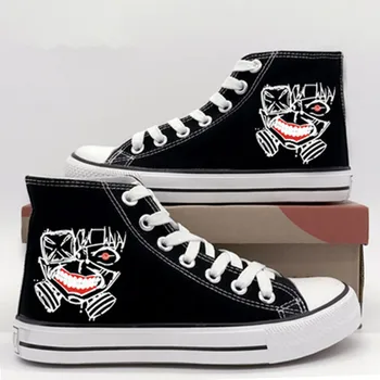 

Anime Tokyo Ghoul Cosplay Anime Canvas Shoes Cos kaneki ken Unisex Campus Personality Flats High help shoes Comfortable Shoes