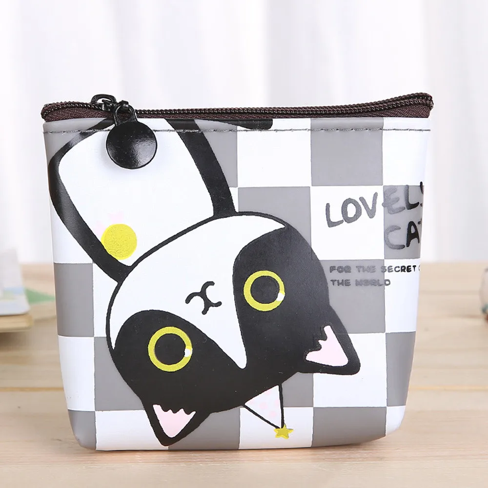 Кошелек для монет, кошелек для женщин, для девочек, чехол для ключей, мини, милый кот, модная карта, пакет, мешочек для ключей, клатч для помады, сумка для женщин