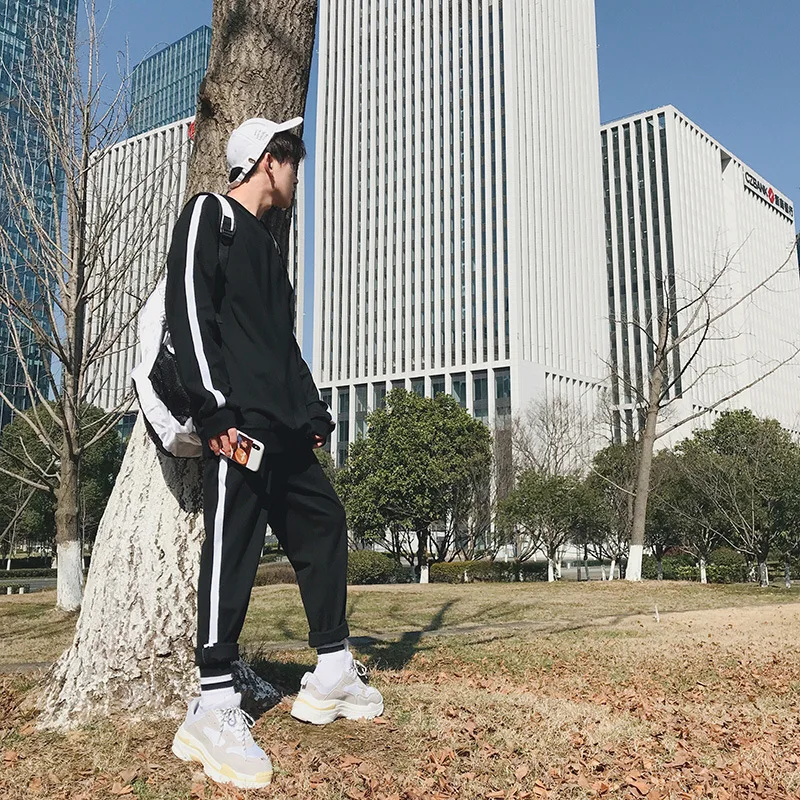 

2018 Spring New Products Korean-Style Hong Kong Style Japanese-style Europe And America Sports Leisure Suit Teenager Couples Fas
