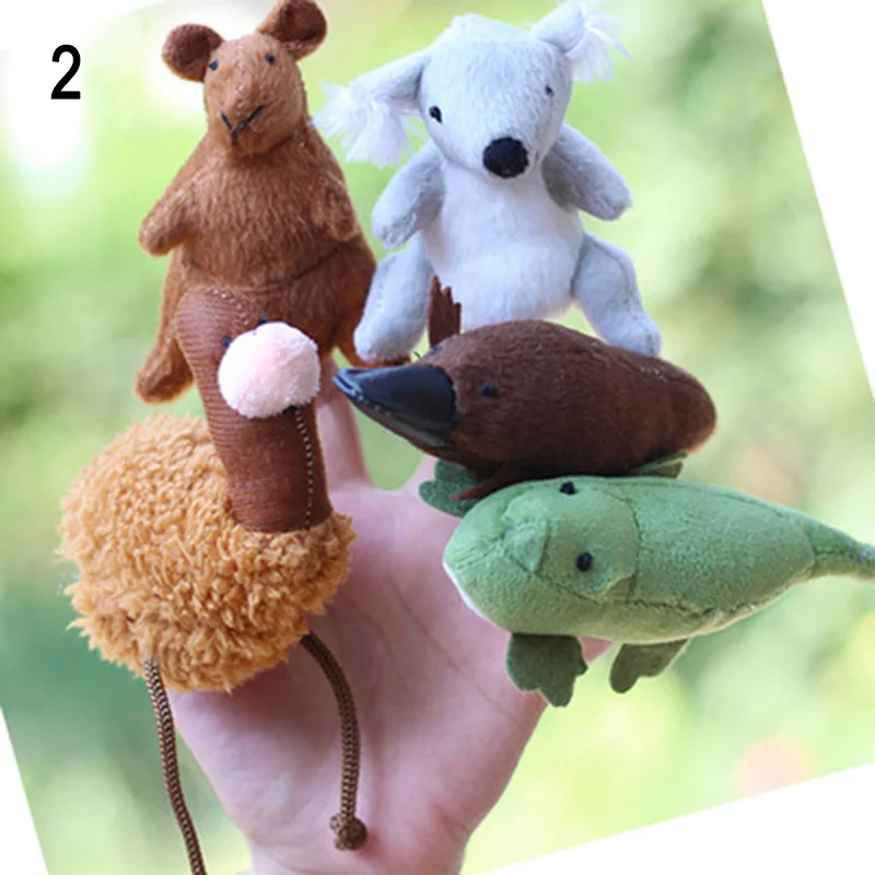 2 5 шт. рождественские игрушки Мини Маленькие животные плюшевая кукла на палец пара родитель-ребенок игрушка куклы для детей Мальчики Девочки пальчиковые куклы HF - Цвет: 2