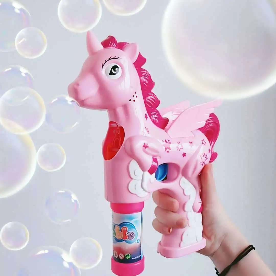 Полностью автоматический пистолет My Little Bubble 2 бутылки воды маленький светильник Музыкальный Электрический дующий пузыри детская игрушка водяной пистолет