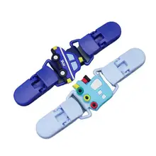2 pinces à bavoir de conception de dessin animé, porte sucette Portable réglable pour bébé pour garçons et filles