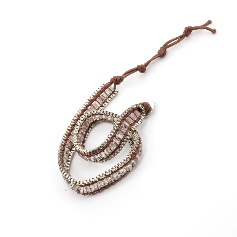 All Seasons Women Chic Bohemian Ethnic Clear Glass Crystal Choker Necklace Multifunctional Fashion Jewelry