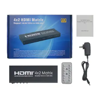 

For HDMI 2.0 4X2 Array Support 4K/60 YUV4:4:4 HDR ARC Infrared Remote Control without Battery