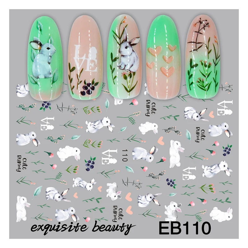 10PCS New Year's Explosion Style Children's Anime Animation Colorful Nail Stickers Design Adhesive Slider Nail Art Decoration