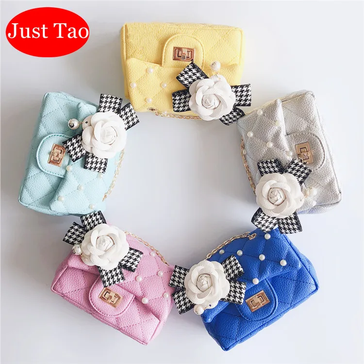 

Just Tao! Kids Fashion brand purse Baby girls small shoulder bags Girls mini bags Toddlers Flower bead Bags coin wallets JT017