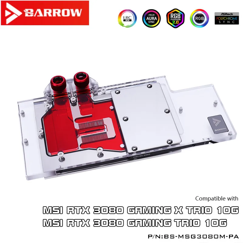 

Barrow LRC2.0 full coverage GPU Water Block for MSI RTX3080 TRIO Aurora BS-MSG3080M-PA
