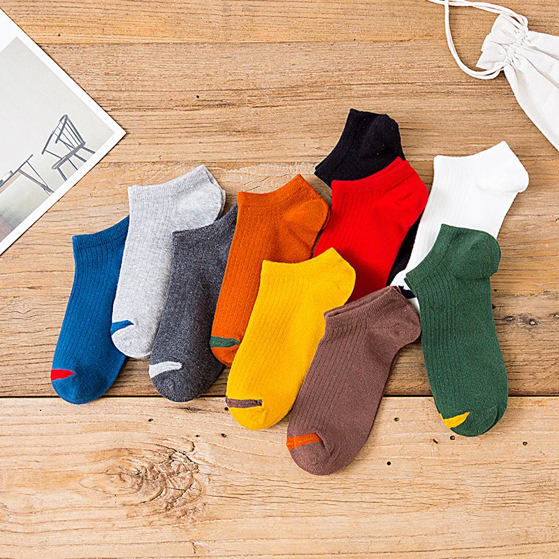

10 Pairs Of New Spring And Summer Fashion Couple Socks Wild Simple High Quality Cotton Shallow Mouth Boat Socks Sports Socks
