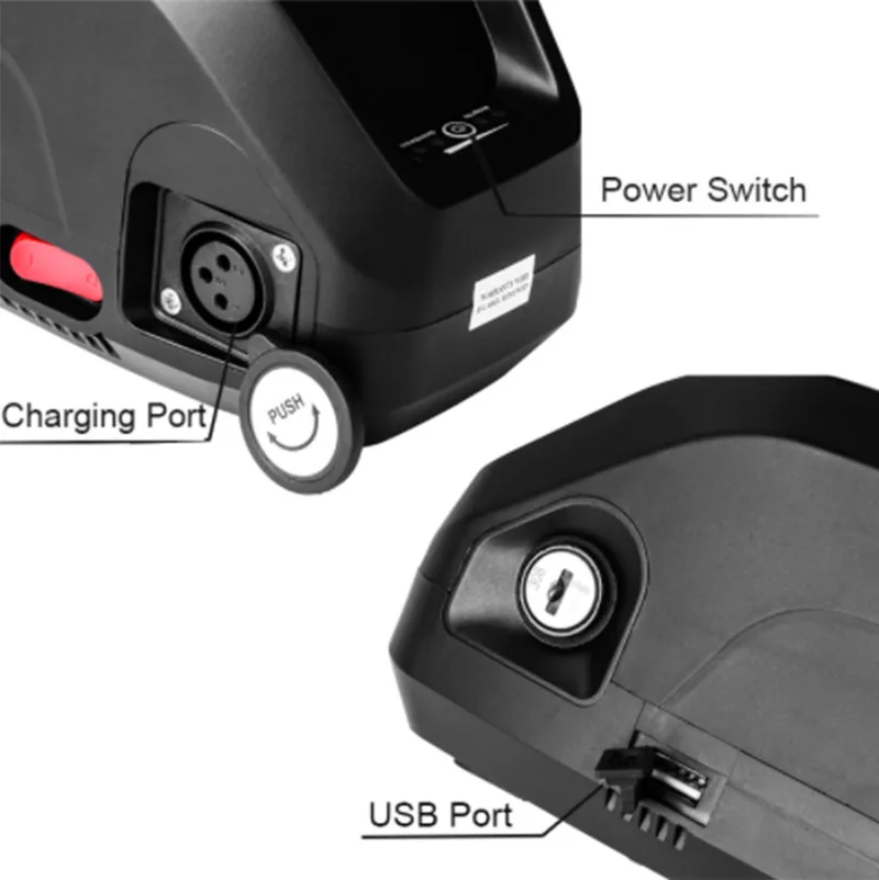 Top Hailong Electric Bike Battery 48V 52V with Charger Free Shipping Ebike Lithium Battery Electric Bike LG SamSung Kettle Battery 7