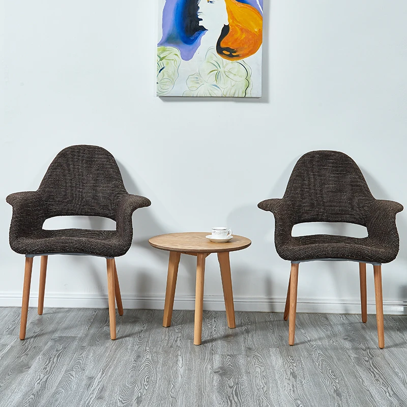 

Nordic INS Fashion Fabric Solid Wood Chair Dining Chairs for Dining Rooms Restaurant Office Meeting Family Bedroom Dining Chair