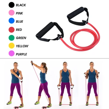 

120cm Yoga Pull Rope Elastic Resistance Bands Fitness Workout Exercise Tubes Practical Training Rubber Tensile Expander