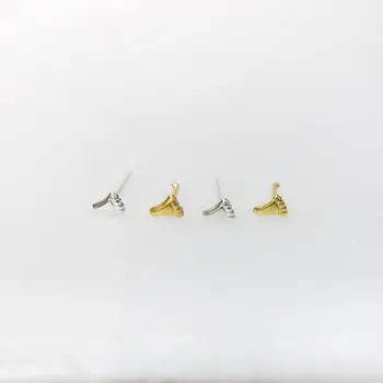 

nose ring 20pcs 925 sterling silver little feet shape nose studs plated gold piercing jewelry cute fashion