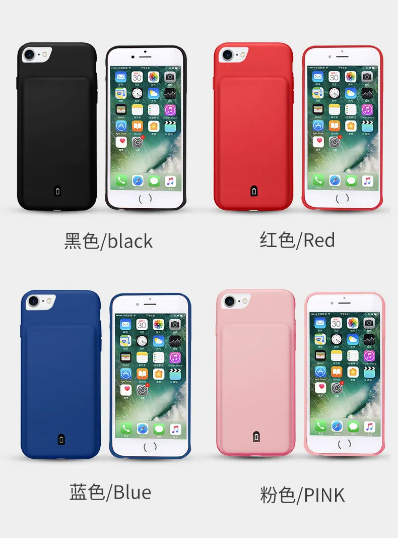 Внешний аккумулятор зарядное устройство чехол для iPhone 7 8 Plus 6 6S Plus портативный резервный банк питания чехол для iPhone 8 7 6 6S батарея Чехол