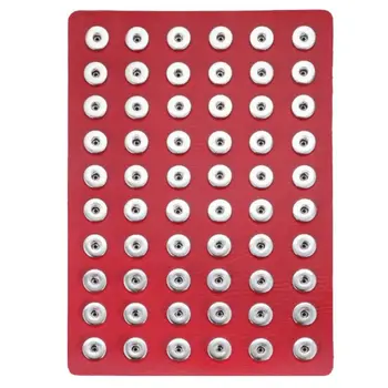 

Hot Jewelry Show Plate PU Leather Metal Snap Button Display Board 60pcs 18mm Buttons