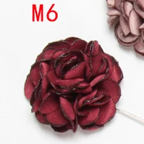 M6 BoYuTe Новое поступление нагрудные булавки модный мужской костюм свадебные булавки брошки ручной работы ткань цветок розы на лацкане - Metal color: M6
