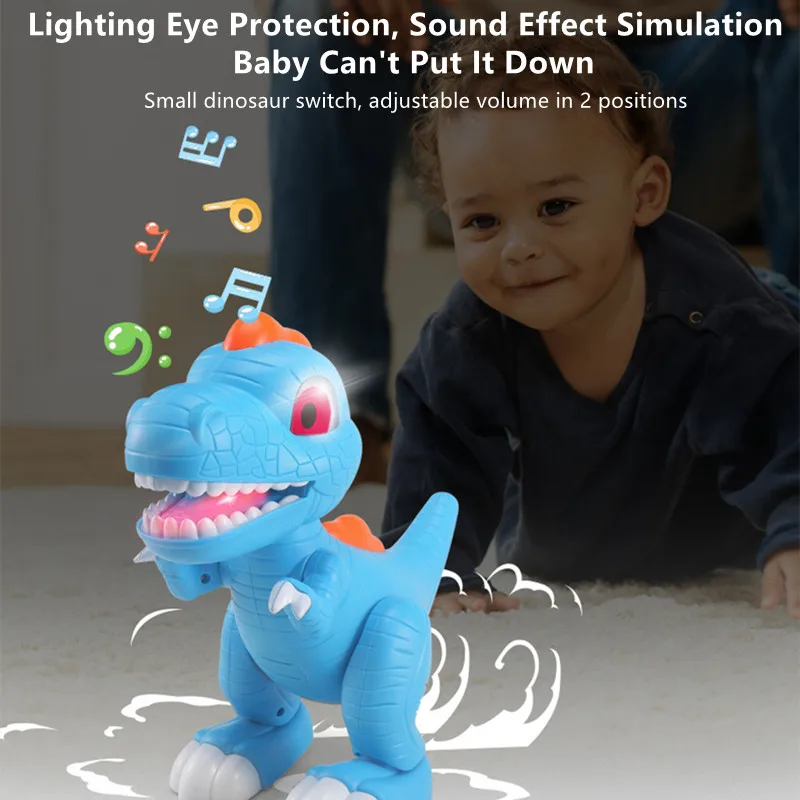 Atomized Fire-Breathing Dinosaur Cool Light Simulation Sound Effect Fall Resistance Smooth Body Dynamic Music Electric Kid Toy