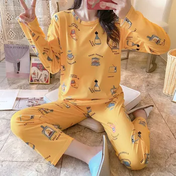 

2020 Pajamas Set Leisure wear Women Pyjamas Women Sleepwear Night suit Home Wear Women Summer Cartoon Nightwear