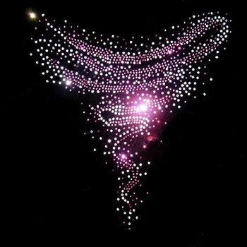 

24*28cm Bling Stone Neckline Iron On Transfer Patches Hot Fix Rhinestone Motif Iron On Crystal Transfers Design For Shirt Dress