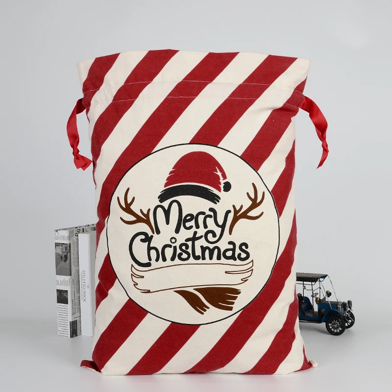 Новое поступление Рождественский подарок мешок на завязках Санта Клаус хлопок хранения конфеты мешок большой UK - Цвет: E