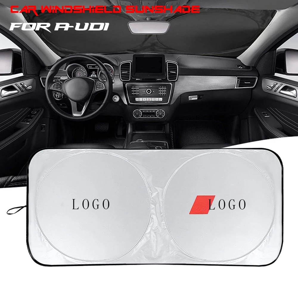 Cubierta para parabrisas delantero de coche, logotipo para SLINE, compatible con A3, A4, S4, A5, A6, A7, A8, Q2, Q3, parasol plegable grande, 2021