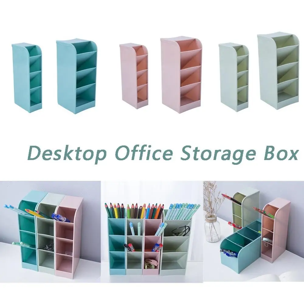 Plastic Desk Organizer Desktop Brush Container Pen Pencil Holder Makeup Storage Tray Pen Box Drawer Storage Office Supplies A40